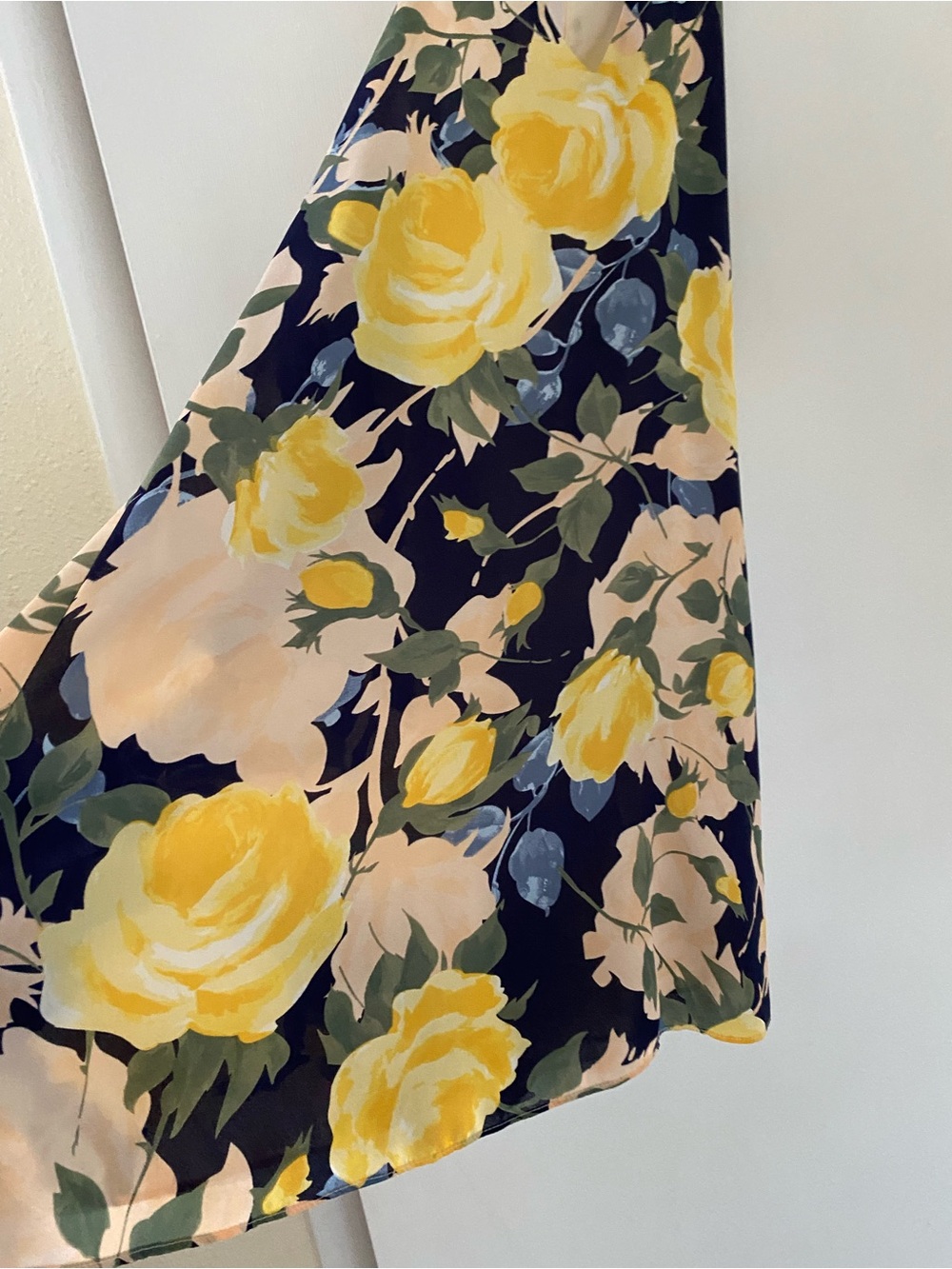 Lulu's Navy Floral Halter Mini Dress with Yellow Roses - Picture 3 of 7